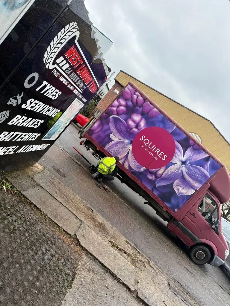 Surrey Tyres mobile fitting van on the road serving KT8 and surrounding postcodes